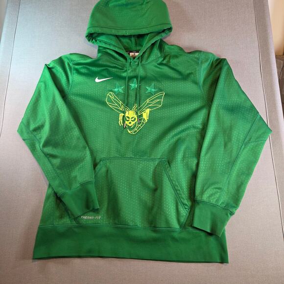 Nike Therma-Fit Hoodie XL Green Rare Graphic Insect Skull Logo Pullover - Picture 1 of 16